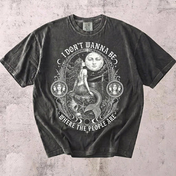 Siren I Don't Wanna Be Where The People Are Shirt Antisocial Mermaid T-Shirt AK-062