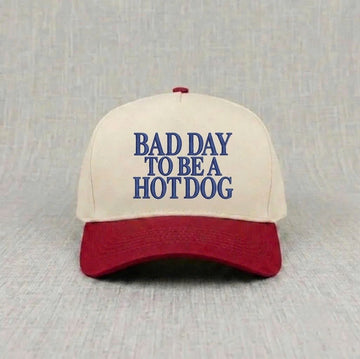 BAD DAY TO BE A HOT DOG EMBROIDERED BASEBALL HAT MC-0011