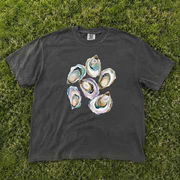 Retro Oyster Lover T-shirt, Watercolor Seafood Tee For Women, Trendy Sea Life Tshirt, Coastal Beach T-Shirt AK-068