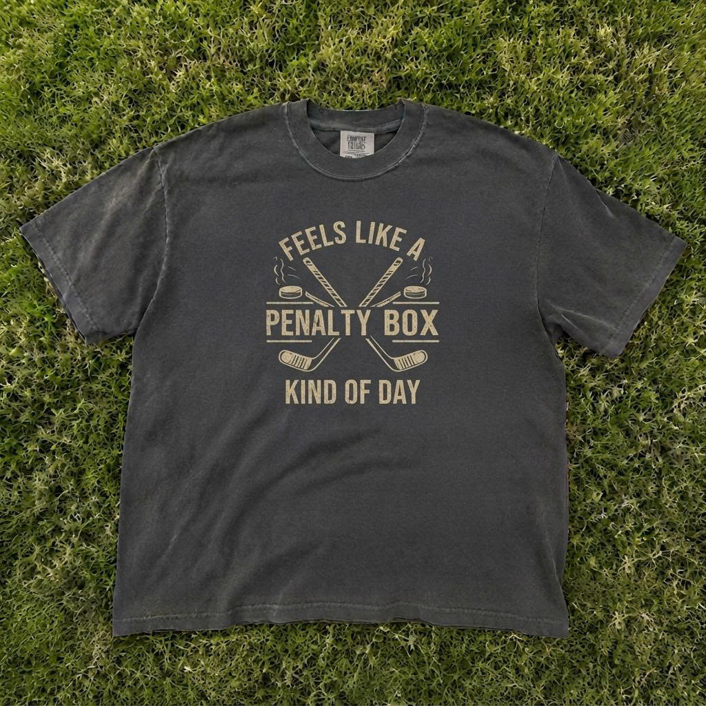 Feels Like A Penalty Box Kind Of Day T-Shirt, Funny Hockey Shirt, Ice Hockey Player Gift, Game Day T-Shirt AK-069