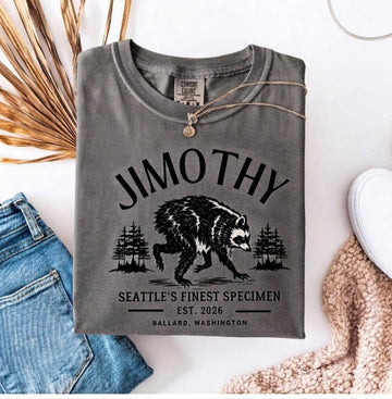 Jimothy Raccoon Tee: Seattle Racoon Trash Panda Tee Dwarf Raccoon T-Shirt AK-072