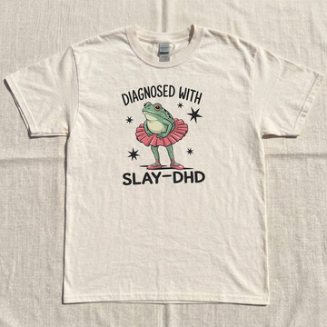 Funny ADHD Frog Neurodivergent Meme Y2K Frogcore Tshirt B-00115