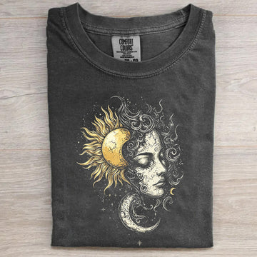 SUN AND MOON GODDESS GRAPHIC SHIRT HHUE - 139