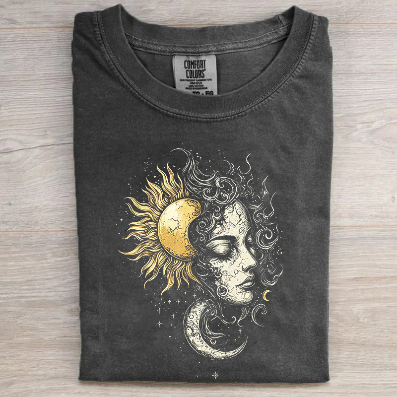 SUN AND MOON GODDESS GRAPHIC SHIRT HHUE - 139