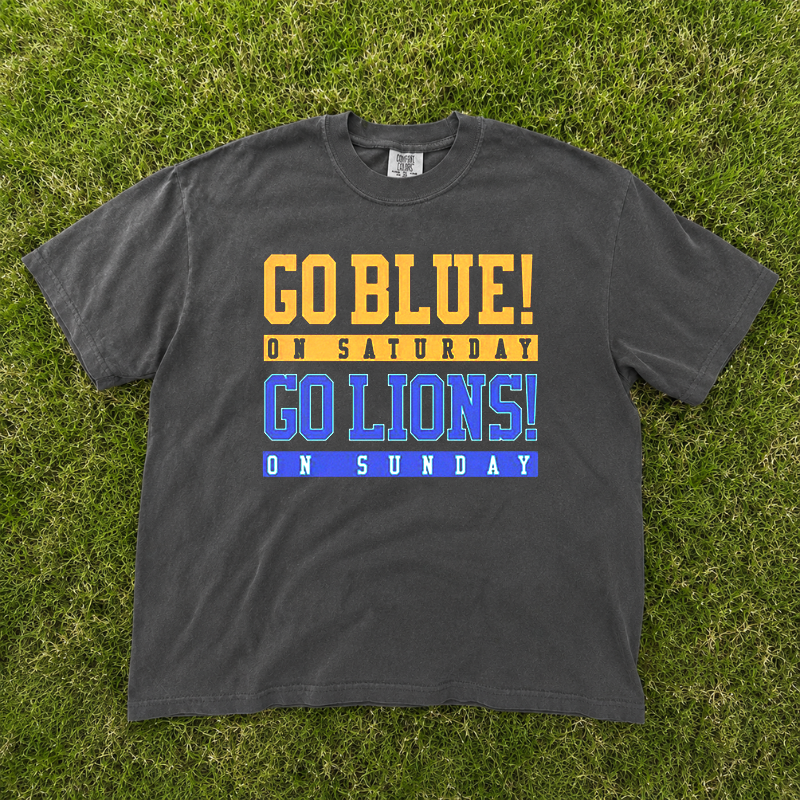 Go Blue Saturday Go Lions Tshirt, Cheer Quotes Team Spirit Shirt B-00116