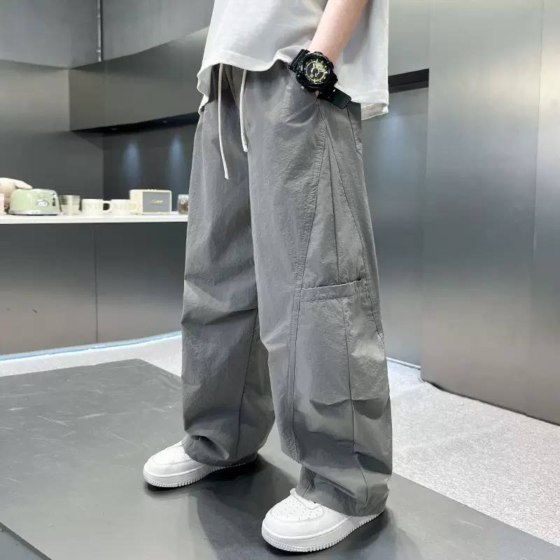Boys Wide Leg Cargo Pants