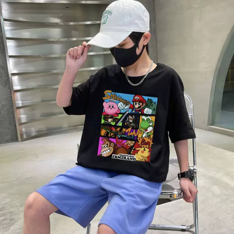Kids Oversized Graphic T-Shirt with Vintage Cartoon Print