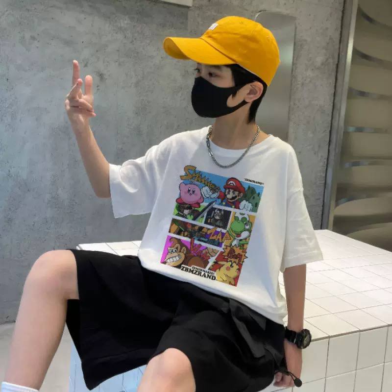 Kids Oversized Graphic T-Shirt with Vintage Cartoon Print