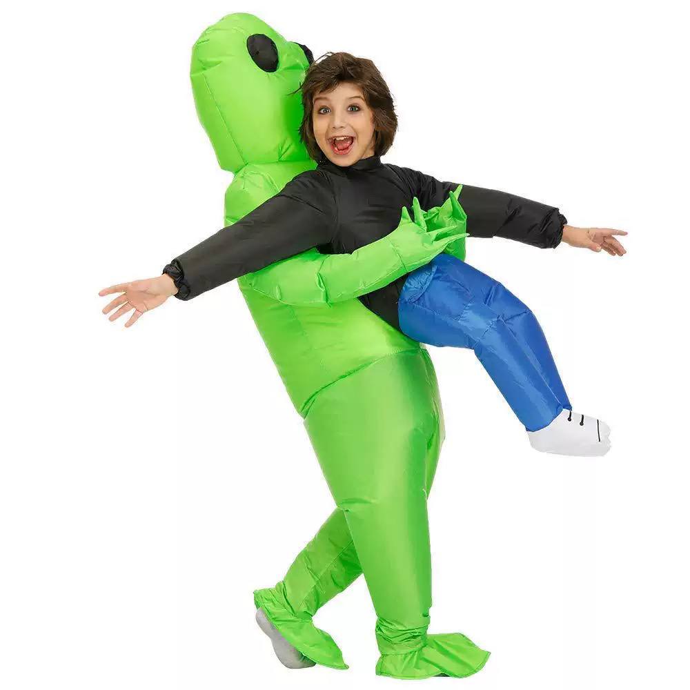 Kids Inflatable Alien Carry Costume – Funny Halloween Cosplay Outfit for Boys & Girls