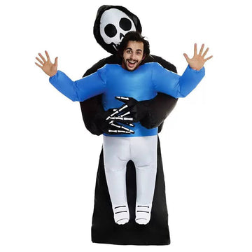 Inflatable Grim Reaper Carry Costume for Kids & Adults – Funny Halloween Cosplay Party Outfit