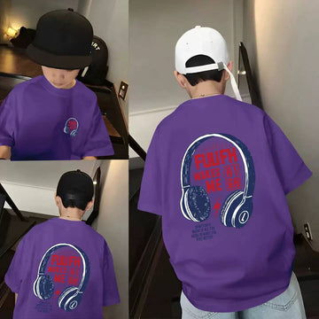 Kids Oversized Headphones Graphic T-Shirt – Streetwear Style