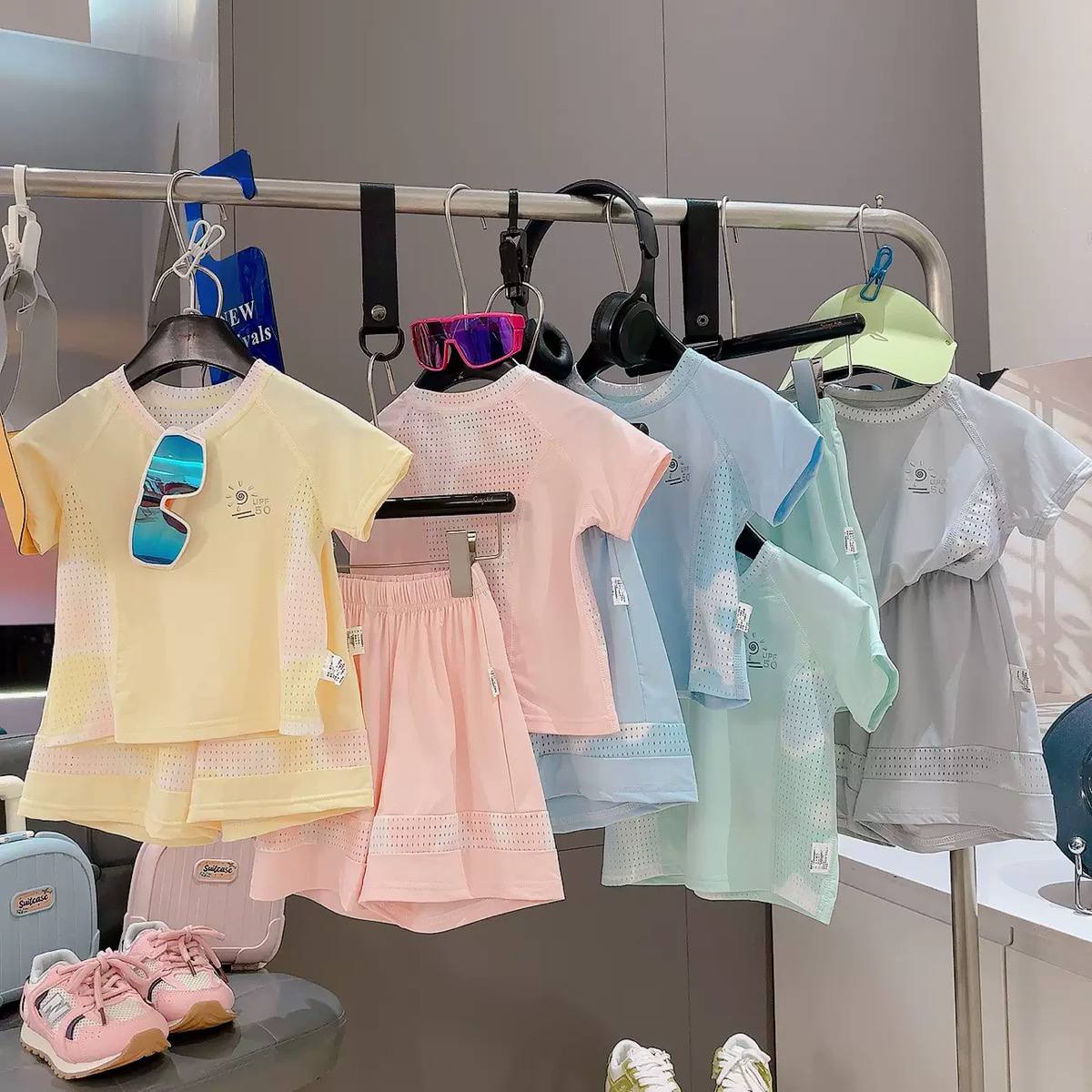 Kids UPF 50+ Quick-Dry Summer Outfit Set – Breathable T-Shirt & Shorts for Boys & Girls