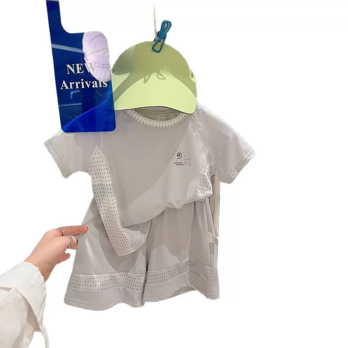 Kids UPF 50+ Quick-Dry Summer Outfit Set – Breathable T-Shirt & Shorts for Boys & Girls