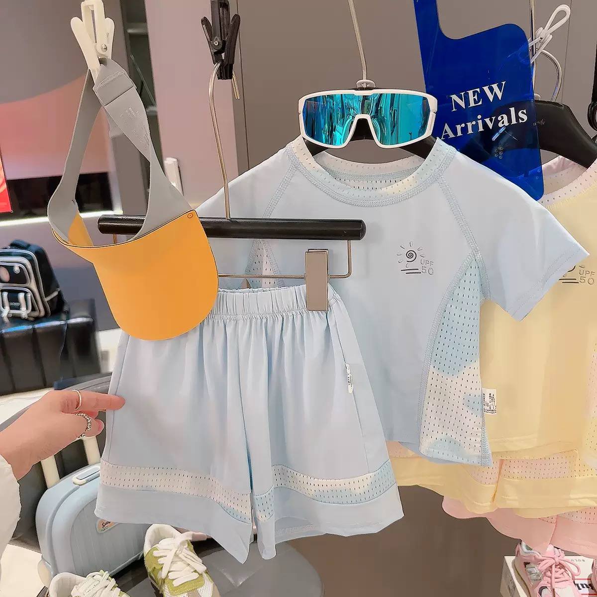 Kids UPF 50+ Quick-Dry Summer Outfit Set – Breathable T-Shirt & Shorts for Boys & Girls