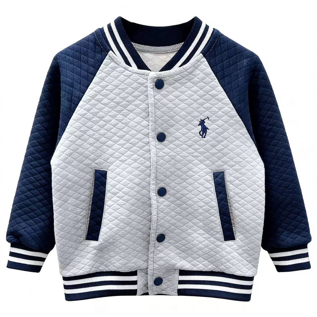 Kids Quilted Varsity Jacket & Denim Jeans Set – Boys Casual Baseball Jacket Outfit