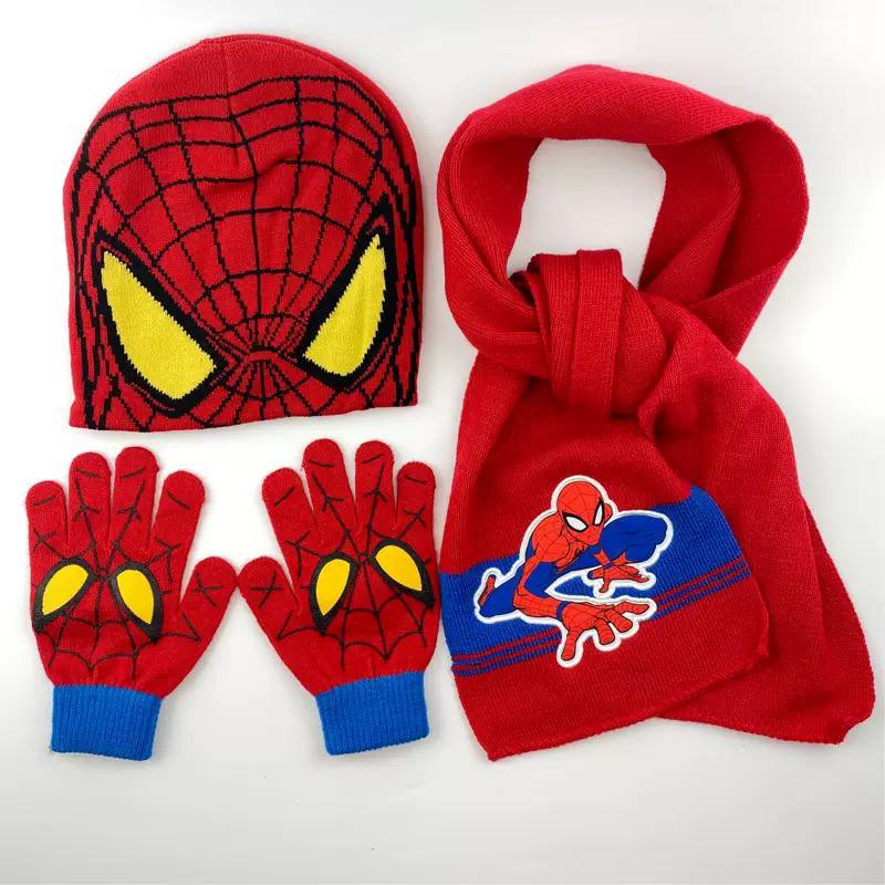 Kids Superhero Winter Hat Scarf Gloves Set