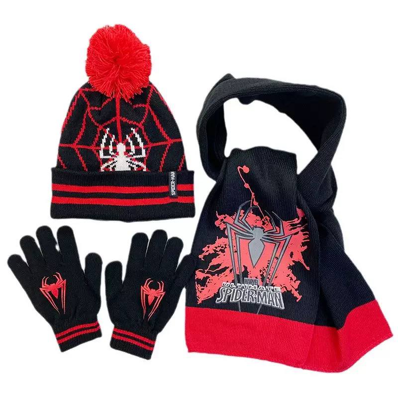 Kids Superhero Winter Hat Scarf Gloves Set