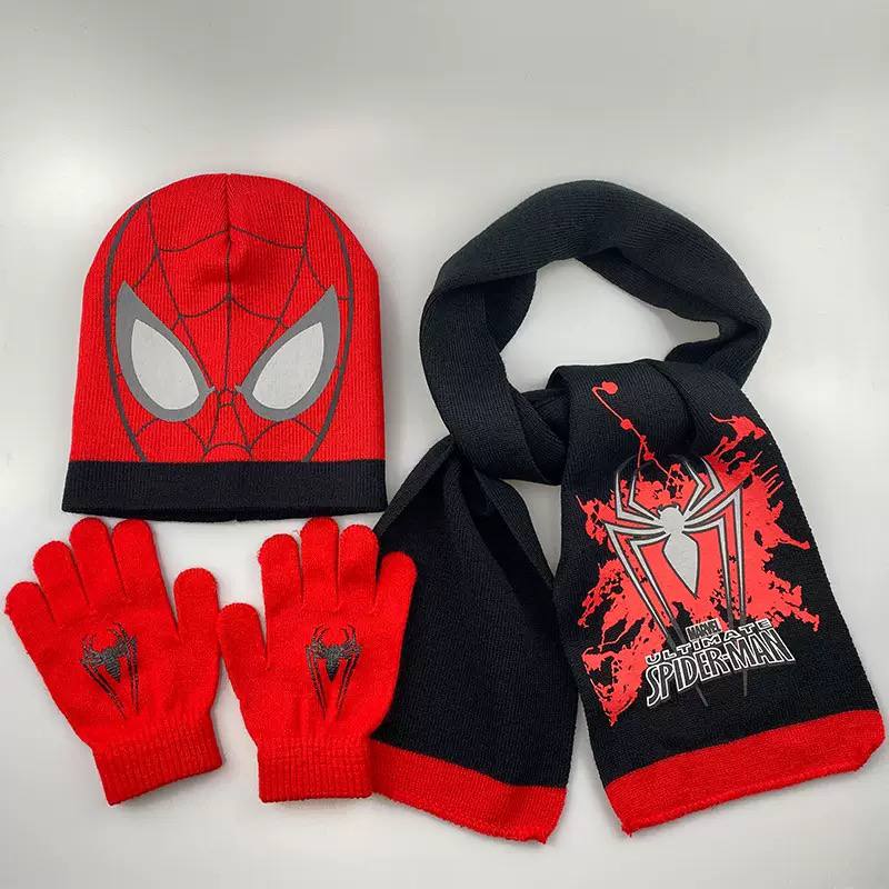 Kids Superhero Winter Hat Scarf Gloves Set