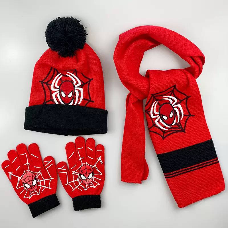 Kids Superhero Winter Hat Scarf Gloves Set