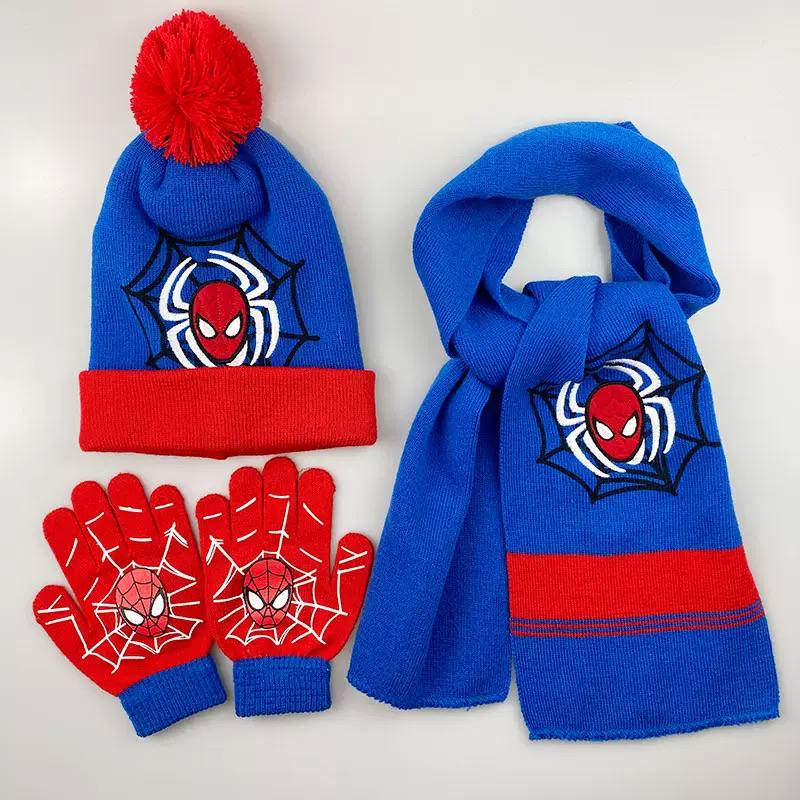 Kids Superhero Winter Hat Scarf Gloves Set