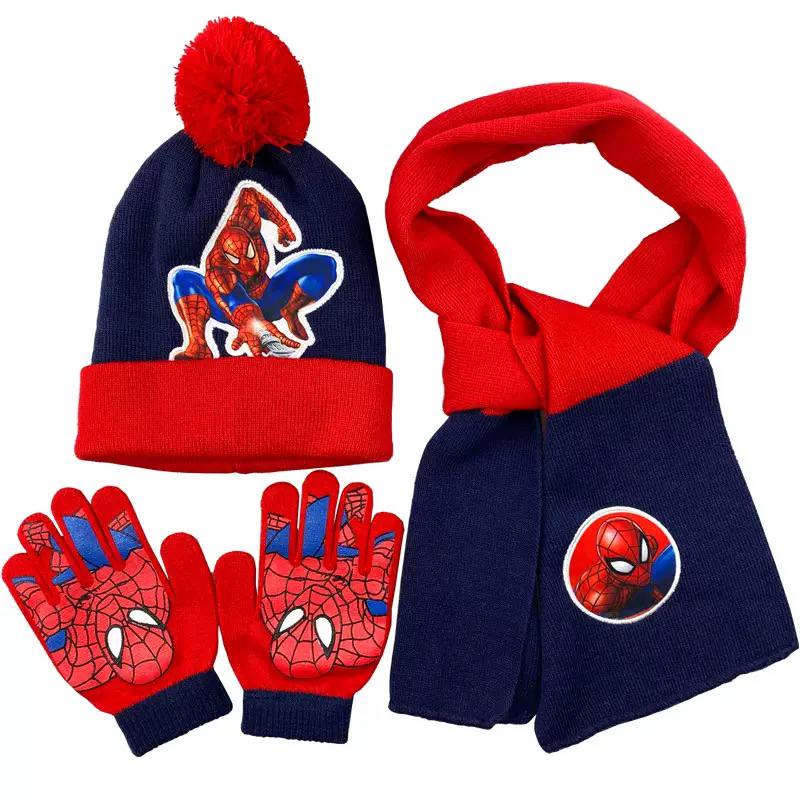 Kids Superhero Winter Hat Scarf Gloves Set