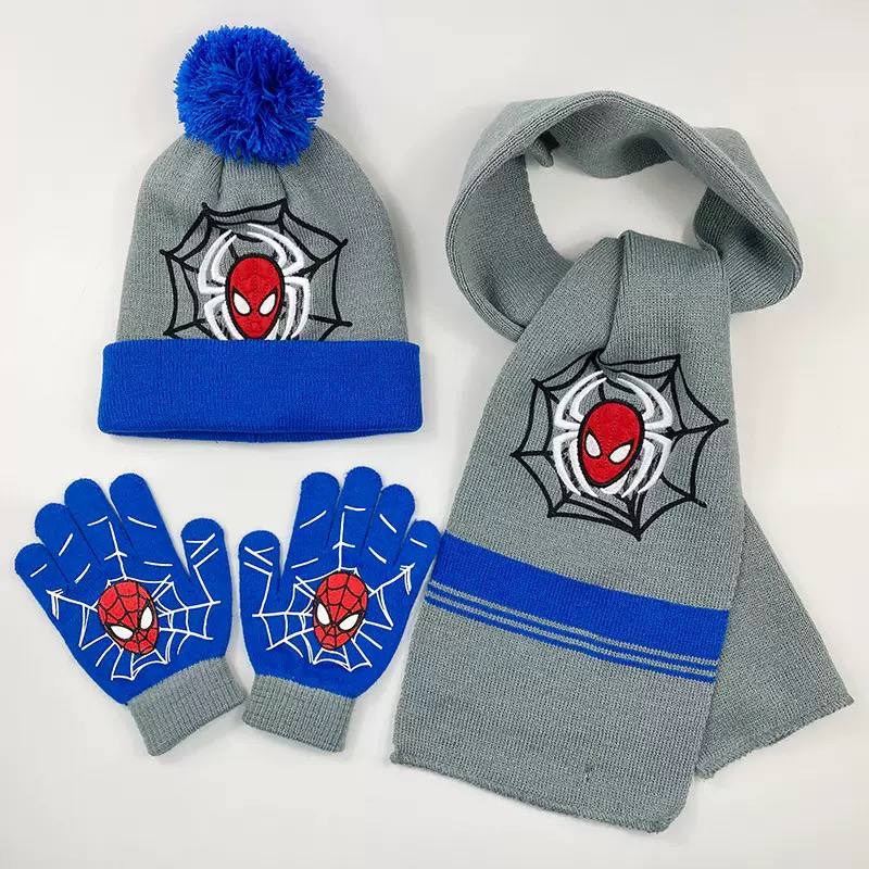 Kids Superhero Winter Hat Scarf Gloves Set