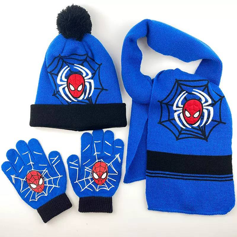 Kids Superhero Winter Hat Scarf Gloves Set