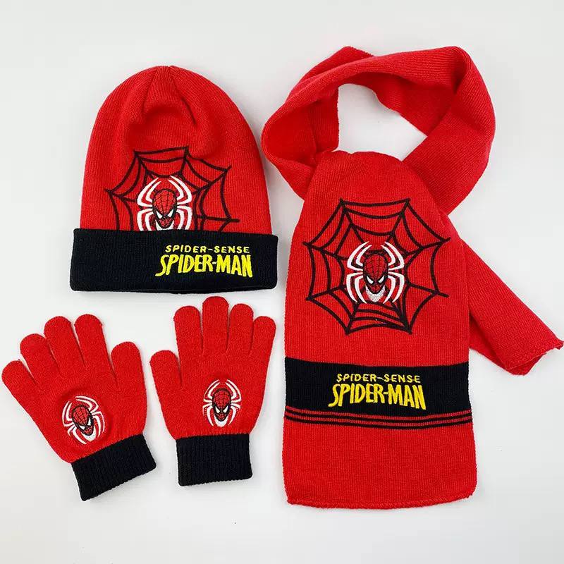 Kids Superhero Winter Hat Scarf Gloves Set