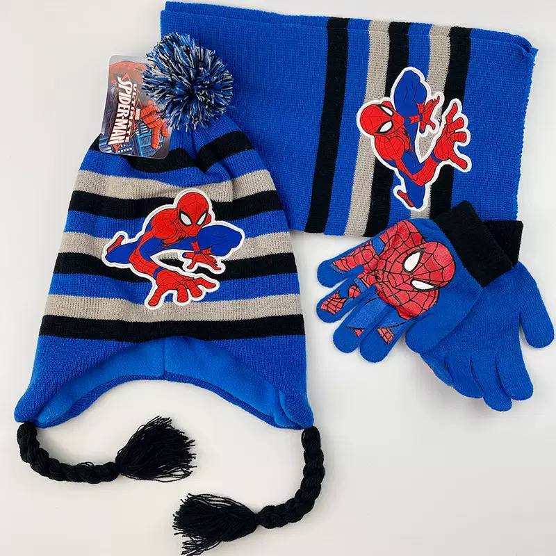 Kids Superhero Winter Hat Scarf Gloves Set