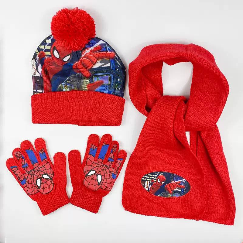 Kids Superhero Winter Hat Scarf Gloves Set