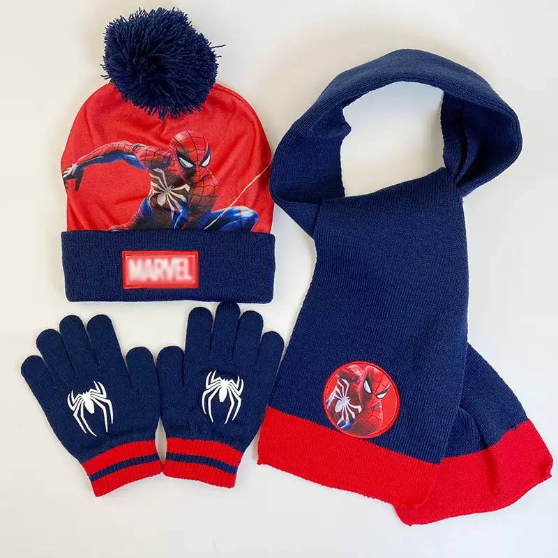 Kids Superhero Winter Hat Scarf Gloves Set