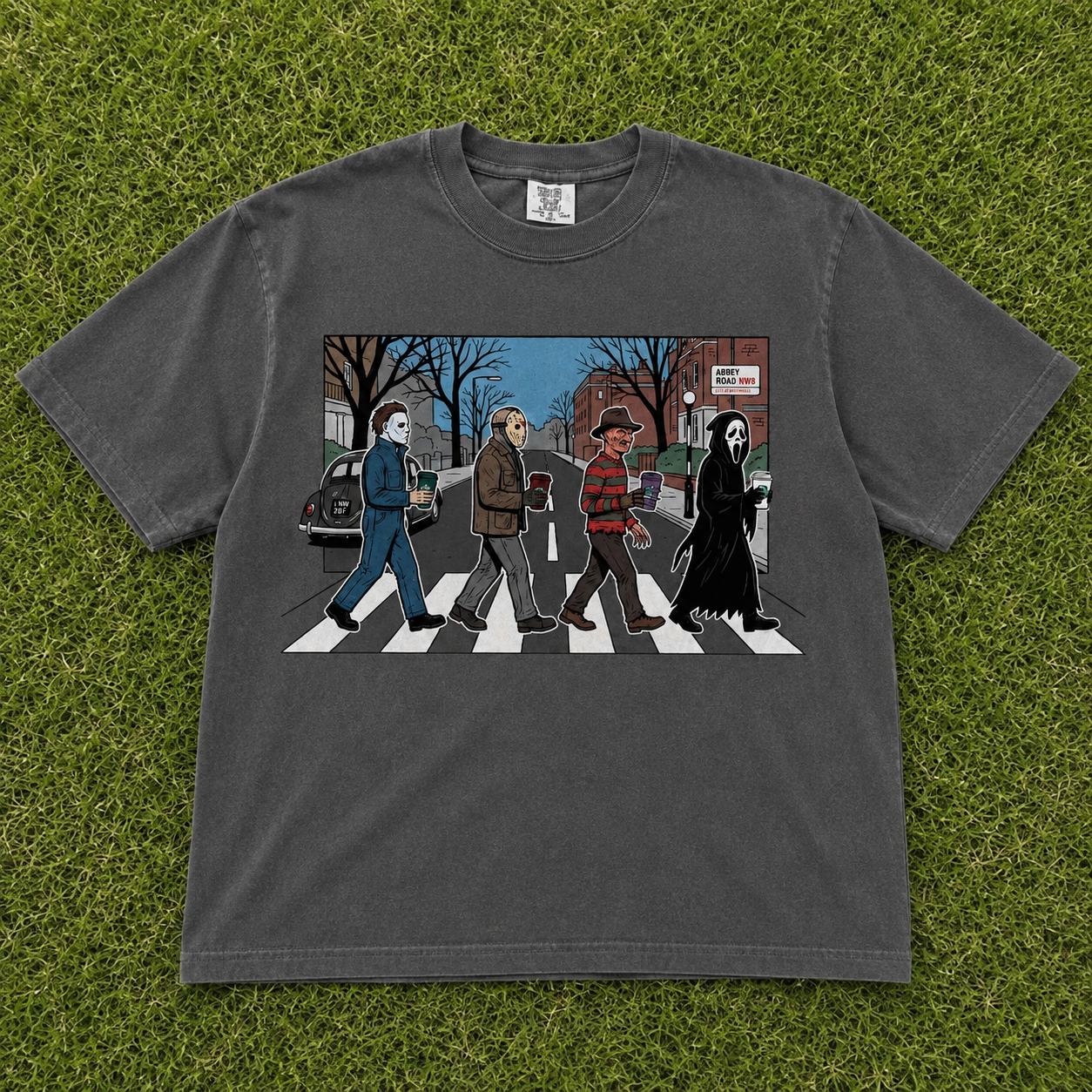Horror Movie Characters Abbey Road Vintage Graphic T-Shirt CT-0107