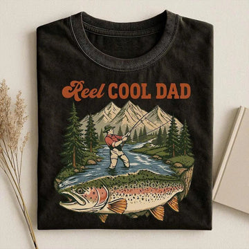 FUNNY FISHING DAD SHIRT, VINTAGE DAD DAY T-SHIRT LL - 0197