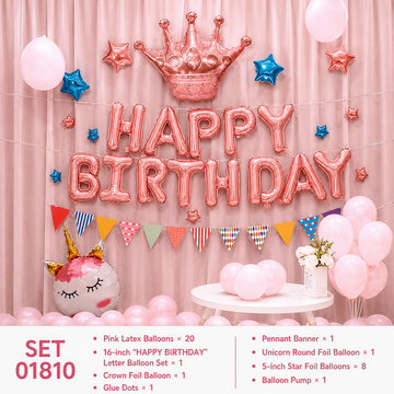 Pink Princess Birthday Decoration Kit