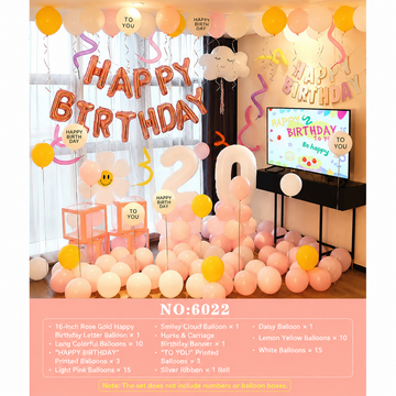 Pink Happy Birthday Balloon Decoration Kit with Daisy Balloon
