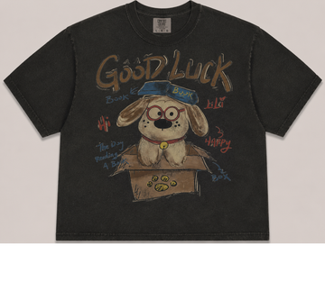 GOOD LUCK BOOKWORM DOG VINTAGE TEE AV-00244