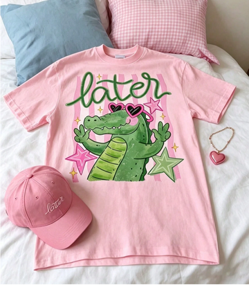 "LATER ALLIGATOR" RETRO GRAPHIC TEE LL - 0178