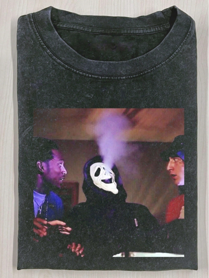 WOMEN'S SUMMER RETRO T-SHIRT SCREAM GHOSTFACE HEART HANDS GRAPHIC TEES  LL - 0180