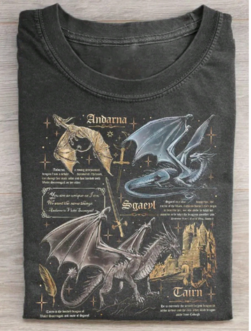 FOURTH WING DRAGONS SHIRT | TAIRN SGAEYL ANDARNA TEE LL - 0187