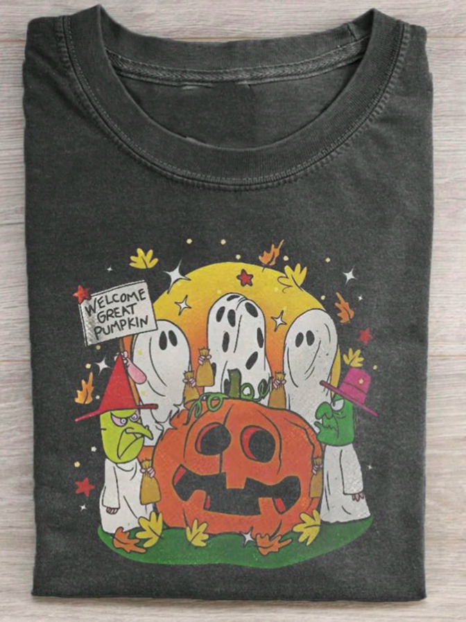 GHOST HALLOWEEN PRINTED T-SHIRT LL - 0191