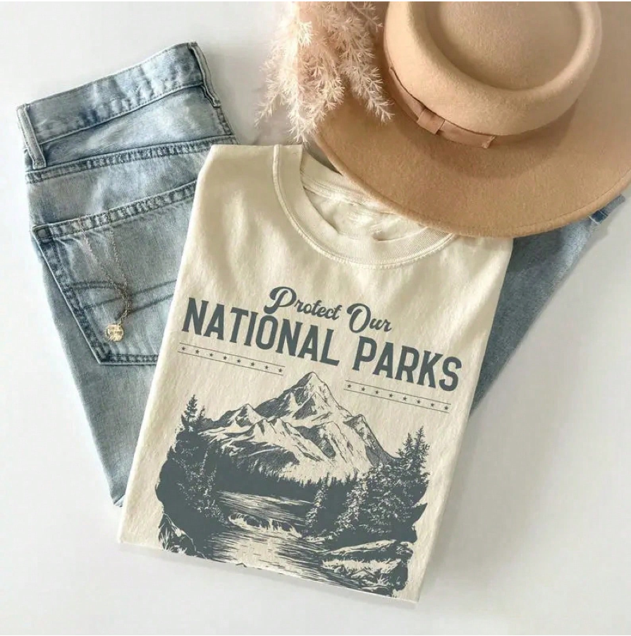 PROTECT OUR NATIONAL PARKS SHIRT, VINTAGE NATURE GRAPHIC TEE LL - 0202