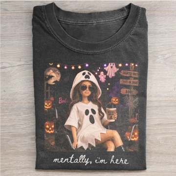 FUNNY DOLL FACE HALLOWEEN T-SHIRT  LL - 0211