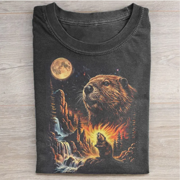 BEAVER VINTAGE MOON 90S GRAPHIC T-SHIRT LL - 0212