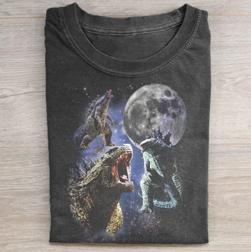 GODZILLA MOON VINTAGE T-SHIRT LL - 0216