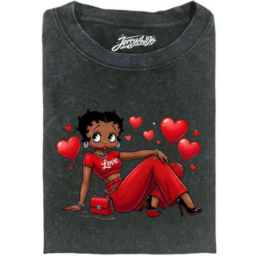 CLASSY BLACK BETTY BOOP VALENTINES DAY SHIRT XIU-0154