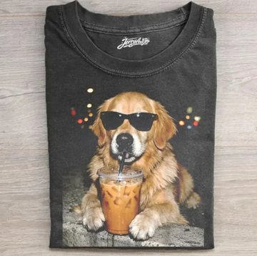 GOLDEN RETRIEVER ICED COFFEE  T-SHIRT TR-00200