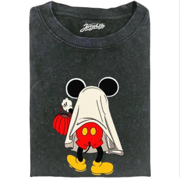 SPOOKY CUTE GHOST GRAPHIC TEE - HALLOWEEN SEASON SHIRT XIU-0155