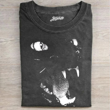 VINTAGE HALFTONE BLACK CAT T-SHIRT TR-00201