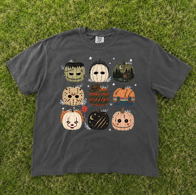 HORROR PUMKIN TEE, SPOOKY HALLOWEEN CHARACTER TEE BN-00208