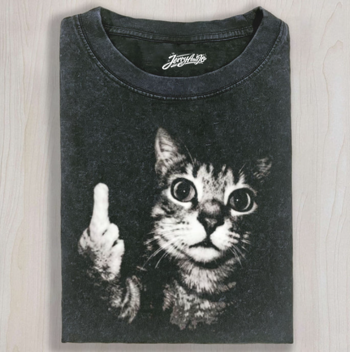 CAT MIDDLE FINGER UNISEX SHIRT TR-00157